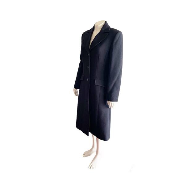 J.crew Lady Day Long Pea Coat Italian Wool Black Fitted Tailored 6 Tall - Picture 5 of 12